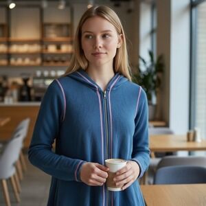 Matilda Jane Blue Be Present Fleece Lined Full Zip‎ Hoodie Women's Size XS